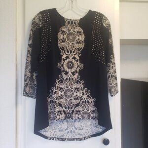 Style & Co. Black, white and brown with gold beads size PM